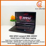 MSI GP63 LEOPARD 8RE-299MY INTEL CORE I7-8750H 16GB RAM 480GB SSD GTX-1060 USED LAPTOP REFURBISHED N
