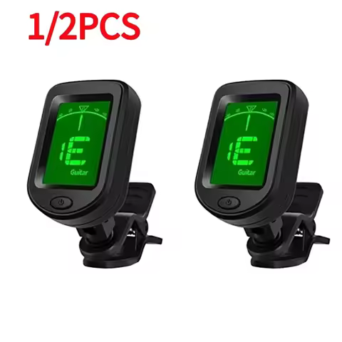 1-2pcs Guitar Tuner Digital Clip-On Tuner LCD Display Chromatic Tuner Clip On Guitar Tuner for Guita