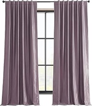PDCH-KBS11BO-96 Blackout Vintage Textured Faux Dupioni Curtain, Smokey Plum, 50 X 96