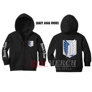 ATTACK ON TITAN ANIME AOT HOODIES KIDS ZIPPER JACKET
