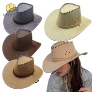 LONNGUVO Western Cowboy Hat, Tibetan Style Large Top Hat, Curved Brim Ethnic Jazz Fedora Hats Outdoo