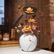 [Qinghe Meibang] Japanese Vase Flower Living Room Tea Table Dried Fruit Acorn Lotus Rattan Wreath De