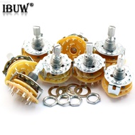 2PCS RS25 Band switch 2P4T 2P5T 2P6T 3P3T 3P4T Mount Rotary Switch Selector Band  Pole  Position Kno