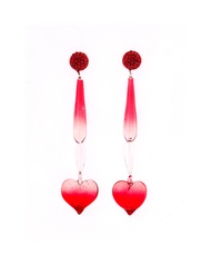 KLOSET Tin Man Clear Heart Earrings (PS22-ACC003) ต่างหูแก้ว หัวใจห้อยยาว