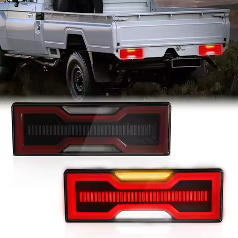 2PCS For Toyota Land Cruiser 70 Series FJ75 LC79 LED Tail Lights Driving Reverse Brake Dynamic Turn 