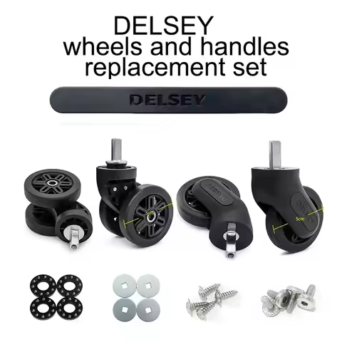 DELSEY luggage wheels replacement 3840 3841 with Delsey handle bearings screws accessories set
