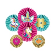 UNICORN GOLD Paperfans decoration 6pcs decoration YY201622