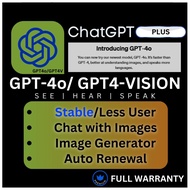 24/7  [ChatGPT] GPT4 & GPT4o I GPT Plus Plan I Less User Account I Plus Plan Auto Renewal I Fast Del