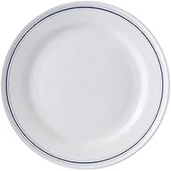 Set of 5 Blue Border 7 Half Cake Plates, 7.9 x 0.9 inches (20 x 2.2 cm), Western Pottery Open, Hotel