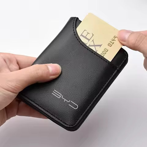 Leather Car Card Holder Wallet for BYD Seal Dolphin U Song plus Sealion 7 Han Yuan Auto Accessories
