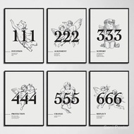777 Angel Number Poster Print Canvas Painting Lucky Number Energy Spiritual Wall Art Picture for Liv