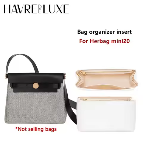 Bag organizer insert for Herbag mini 20 31 YKK zipper DuPont paper storage bag support handbag liner