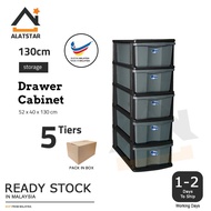 Alatstar 130cm 5 Tiers Plastic Drawer Laci Plastik Cloth Cabinet Almari Baju Storage Rack Organizer Buatan Malaysia