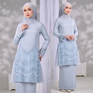 HIJABISTAHUB NELYA KURUNG Baju kurung Pahang moden satin beaded lace baju raya baju tunang nikah