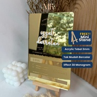 Rectangle Ijab Qabul Plate - Afni Series: Customizable Acrylic/Wooden Wedding Plate | Free Wooden St