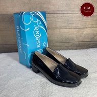 Kasut Kilat Perempuan PVC Hitam Bertumit