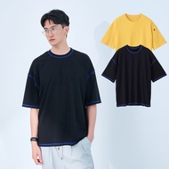 [ERSS] Men's Short t Sleeve Top Pure Cotton Korean Style Loose t-Shirt Black [K70413]