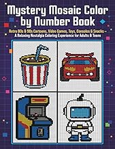 80s & 90s Mystery Mosaic Color by Number Book: Retro Cartoons, Video Games, Toys, Consoles & Snacks 