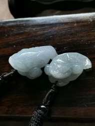FC0166*  龍頭魚*精雕翡翠掛件（一對）