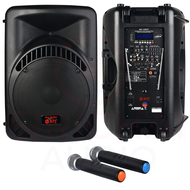 ลำโพงล้อลาก15นิ้ว NPE รุ่น MK15BAT ไมค์ลอยคู่ 500วัตต์ แบตในตัว