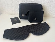 Giorgio Armani For Eva Air Blue & Black Small Cosmetic Travel Bag 萬用包 盥洗包 化妝包 黑籃 * 預購 ( 送 眼罩 零錢包 / 卡