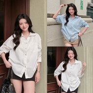 Shirt with Waist Design, Loose Form, Flattering A8 Women's Shirt Made of Sweat-Absorbent Cotton