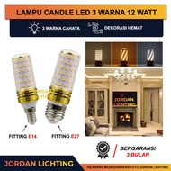 CAHAYA 3-Color LED Decorative Light - Bright Corn Bulb, Energy Saving E14, E27