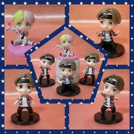 V BTS Figures Collectible Tinytan Figures Pink Black Stand Cake Topper 7.5 to 8cm height (ON HAND)