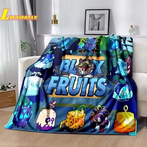 Cartoon game B-blox fruits printed blanket comfortable and beautiful children's blanket sofa sheet t