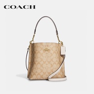 COACH กระเป๋าสะพายไหล่ผู้หญิงรุ่น Mollie Bucket Bag 22 In Signature Canvas สีครีม CA582 IMDQC