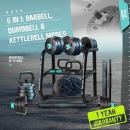 SVRG Adjustable Barbell 6 in 1 - Dumbbell - 10Kg - 20Kg - 30Kg - 40Kg