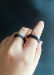 天然緬甸玉 翡翠 冰烏雞 有錢 細款 戒指 玉 戒環 ring 禮物 男女