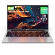 15.6 inch Laptop Computers, BaseBook Laptop for Student and Professional, Celeron N5095, 16GB RAM &
