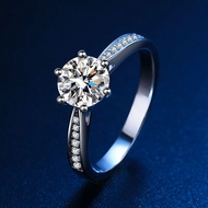 2023 ทอง Liufu s999 แหวนเงินแท้ Moissanite 1 แหวนเพชรคู่กะรัต 520 ของขวัญวันวาเลนไทน์ให้แฟน