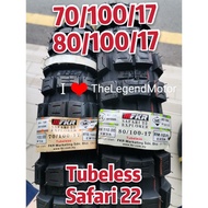 【Malaysia Ready Stock】┇○FKR TYRE TAYAR 17 SAFARI X 22 Tubeless 70/100-17 80/100-17 Tayar Cross