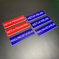 Name Tag Pengawas Ketua Kelas Engrave Tanda Nama Murid