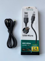 WEKOME WDC-092m USB Micro 超急速充電數據線1米長USB2.0加粗銅線Safe Durable Fast Charging Data Cable