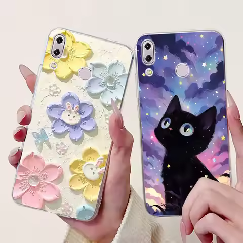 For Asus Zenfone 5z 5 2018 ZE620KL ZS620KL Phone Case For Asus_X00QD X00QDA Z01RD Elegant Flower Cat