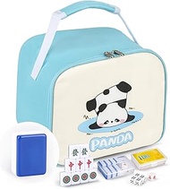 Chinese Small Mahjong Set 1.25" (32mm) Royal Azure - 144 Durable Melamine Tiles with Travel Handbag,