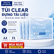 Clear Bag A4 document Bag, Stationery document cover, A4 button Bag, transparent F4 size,