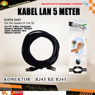 (skn) 5 Meter Iron LAN Cable - Gigabit Ethernet RJ45 Cat6e High Speed Network Server FTP Cable