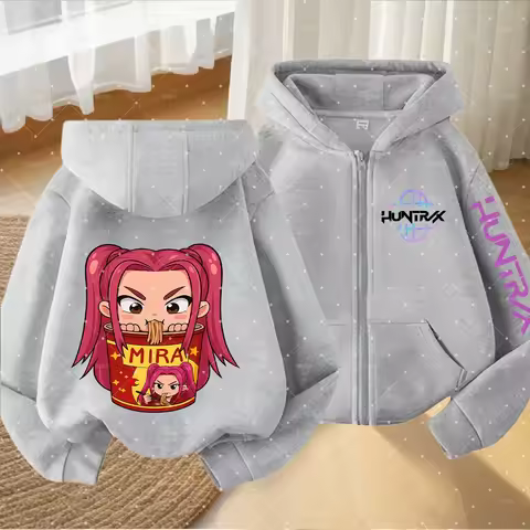 Cute Kid's Zippered Hoodie Paired With Derpy Tiger, Halloween Costume, Inspired By Kpop Demon Hunter