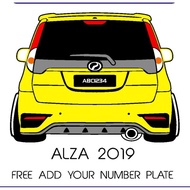 STICKER KERETA. STICKER KERETA PERODUA ALZA 2019