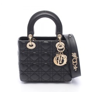 【二手】Dior My ABCDior Lady Dior 小號 Cannage 兩用手提包，黑色皮革，Lady Dior MY ABCDIOL 兩用托特包 小號