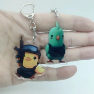 Escape From Duckov Acrylic Mica keychain for hanging backpacks and Steam game accessories in cute du