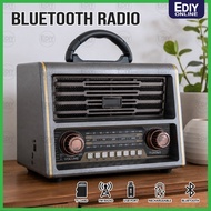 Luxury Royal Gold Rechargeable FM Radio Bluetooth MP3 Player Speaker With Remote USB TF AUX Vintage 