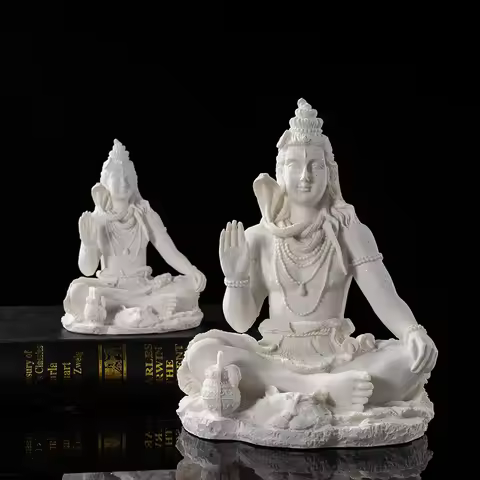 13/20cm Sandstone Shiva Statue Yoga Figurine Zen Meditation Buddha Sculpture Decor India Religion Fe