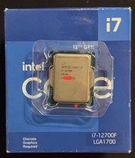 cpu intel 12th i7 12700f 12c20t 盒裝 港行 中央處理器