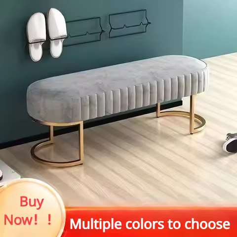 Nordic Fabric Ottomans Long Sofa Bench Luxury Home Creative Doorway Corridor Shoe Changing Stool Fit