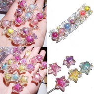 Manik Akrilik Lutsinar Manik Bintang Gula-gula Berwarna-warni AB Tali Rambut Berwarna-warni DIY Buat